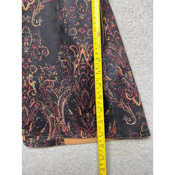 Anthropologie Solitaire Womens Midi Trench Jacket Size S Paisley Boho Faux Suede - Picture 4 of 11